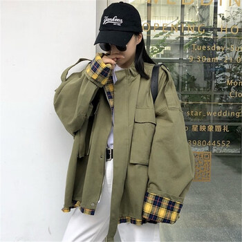 糖果色工裝外套女