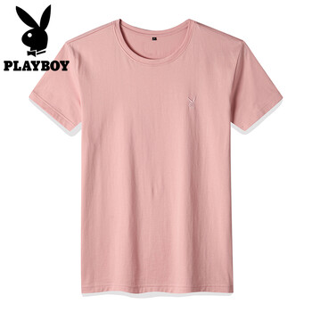 花花公子（PLAYBOY） 短袖 男士T恤 淺粉（圓領(lǐng)） 
