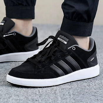 阿迪達斯（adidas）板鞋B43887黑色+五度灰 