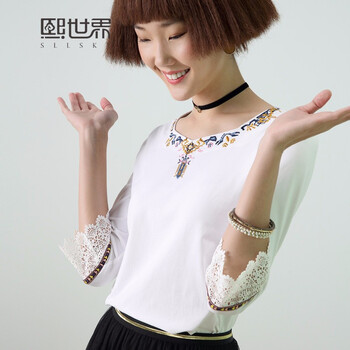 元素,新款,幾何,樣式,流行,趨勢,短袖,民族