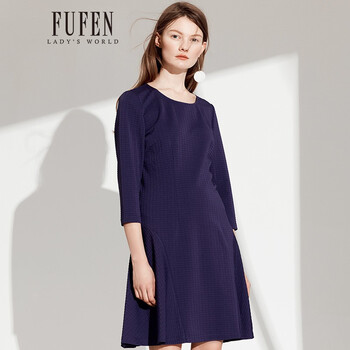FUFEN 純色 拼色 連衣裙