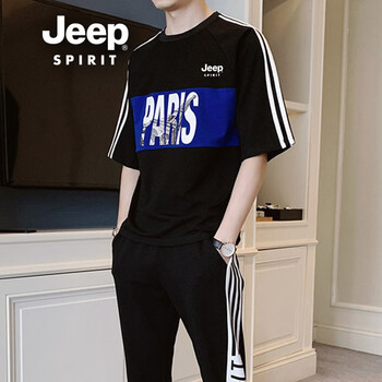 Jeep（吉普） 短袖 男士T恤 黑色RKQS612 