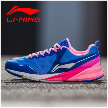 李寧（LI-NING）跑步鞋晶藍(lán)色/熒光果粉 35，37.5，36，37，38，39，40，35.5