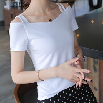 麗拉美（LiLaMei） 毛領(lǐng) 短袖 T恤 女 V領(lǐng)