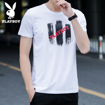 花花公子（PLAYBOY） 短袖 男士T恤 SYH36092 白色 