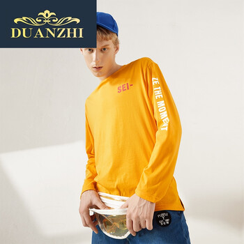 端致（DUANZHI） 長袖 男士T恤 黃色 