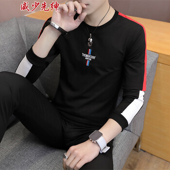 威少先紳 長(zhǎng)袖 男士T恤 黑色 XL，L，XXL，M，XXXL