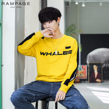 RAMPAGE 長袖 男士T恤 27119040黃色 
