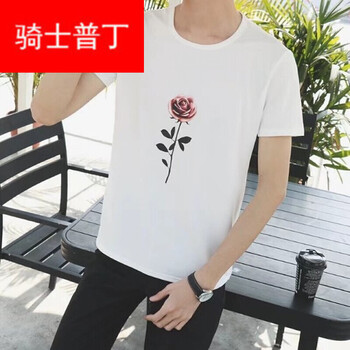 騎士普?。≒utin·Rider） 短袖 男士T恤 玫瑰白色 