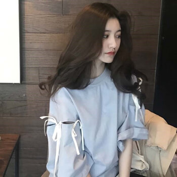 圓領(lǐng)短袖，打造慵懶女神