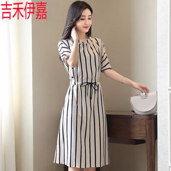 吉禾伊嘉（jiheyijia）  條紋 連衣裙