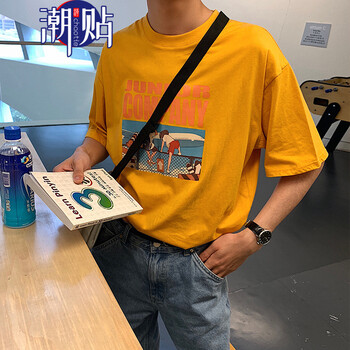 潮貼（CHAOTIE） 短袖 男士T恤 黃色 