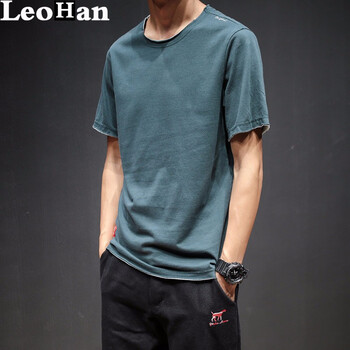 LeoHan 短袖 男士T恤 墨綠色 