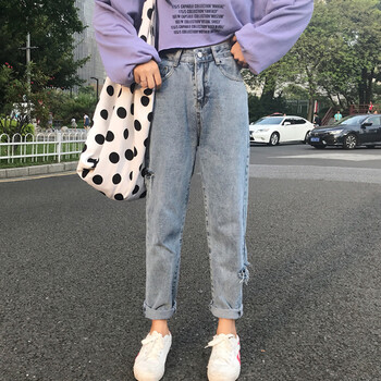 俏皮破洞牛仔褲，微胖妹子的福音