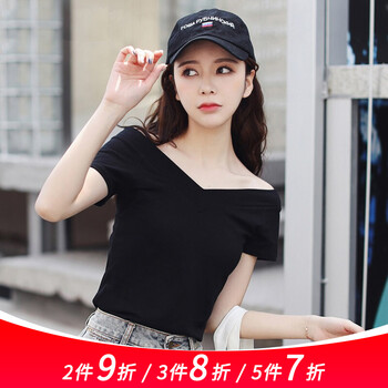 意跡（YIJI） 露肩，露背 短袖 T恤 女 V領(lǐng)