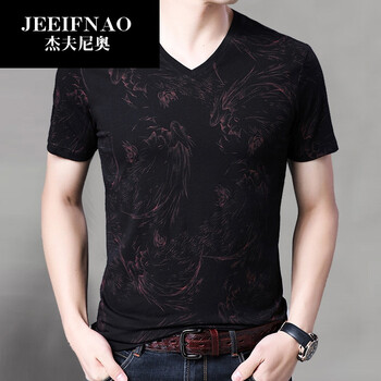 杰夫尼奧（JEEIFNAO） 長(zhǎng)袖 男士T恤 NW-501紅色 