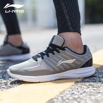 李寧（LI-NING）跑步鞋中灰色/新基礎黑-5（網面） 42