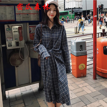 森林長袖連衣裙