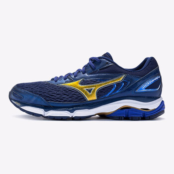 美津濃（MIZUNO）跑步鞋深藍(lán)/金/白 