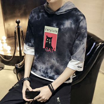 軒獅郎 五分袖 男士T恤 灰色 