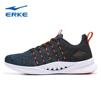 鴻星爾克（ERKE）跑步鞋正黑/橙紅色 