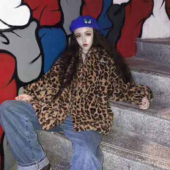 豹紋外套女毛毛