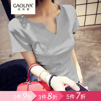 高莉婭（GAOLIYA） 深V款 短袖 T恤 女 V領