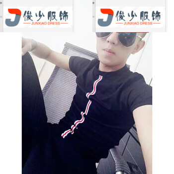 尊尚鳥（ zunshangniao） 短袖 男士T恤 豎條黑短袖 S，XL，L，XXL，M
