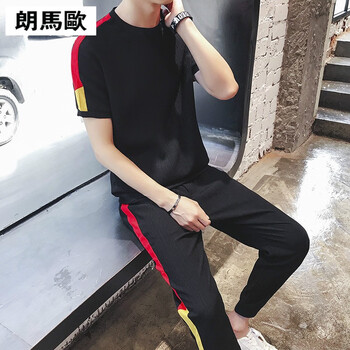 朗馬歐（LANGMAOU） 短袖 男士T恤 黑色 