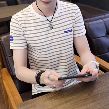 欲以純白 短袖 男士T恤 卡其色 