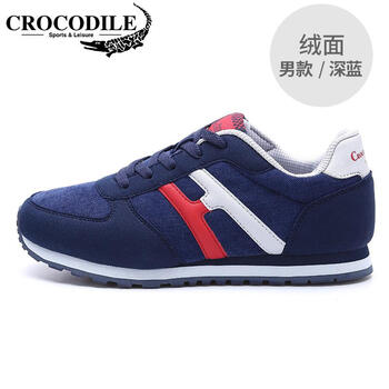 鱷魚恤（CROCODILE）跑步鞋男-藍(lán)色-絨面5315981 