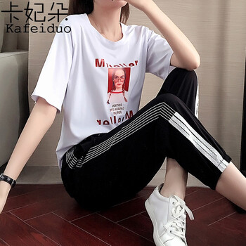 卡妃朵（kafeiduo） 印花 短袖 T恤 女 圓領(lǐng)