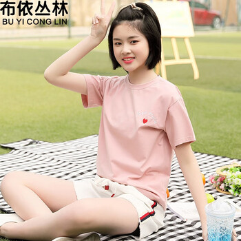 布依叢林（Buyiconglin） 刺繡 短袖 T恤 女 圓領(lǐng)