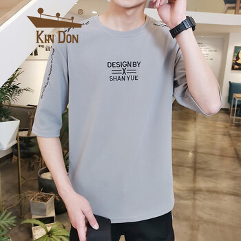 金盾（KIN DON） 五分袖 男士T恤 灰色 