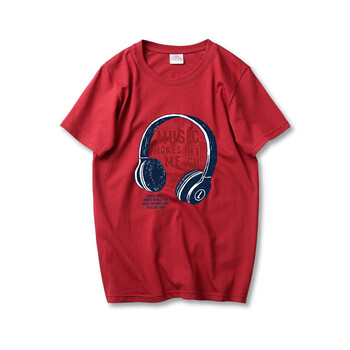 其他品牌 短袖 男士T恤 酒紅色耳機(jī) XL，L，M，XXXL，XXL