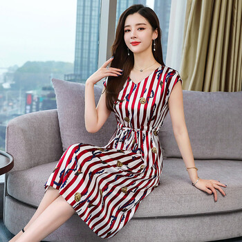 余今（19111525） 條紋 拉鏈，印花 連衣裙