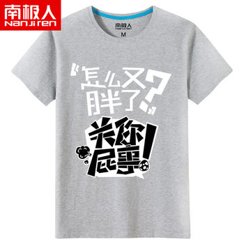南極人（Nanjiren） 短袖 男士T恤 怎么又胖了？灰色 