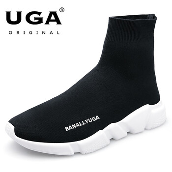 UGA男士白底高幫女款加絨 43