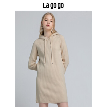lagogo 純色 抽繩 連衣裙