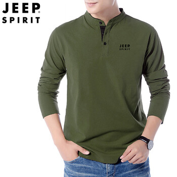 吉普（JEEP） 長(zhǎng)袖 男士T恤 軍綠 XL，L，XXL，XXXL，M