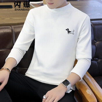 閃爆（SHANBAO） 長袖 男士T恤 白色 XL，L，XXXL，XXL，M