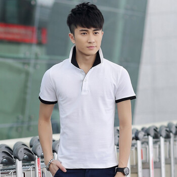 享利運(yùn)（XIANGLIYUN） 短袖 男士T恤 白色(黑領(lǐng)） 