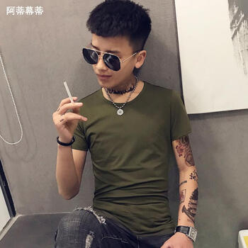 阿蒂幕蒂 短袖 男士T恤 軍綠色 