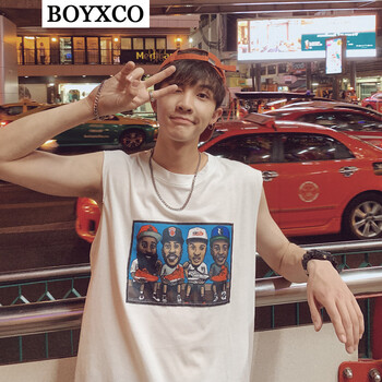 BOYXCO 無袖 男士T恤 BX12白 