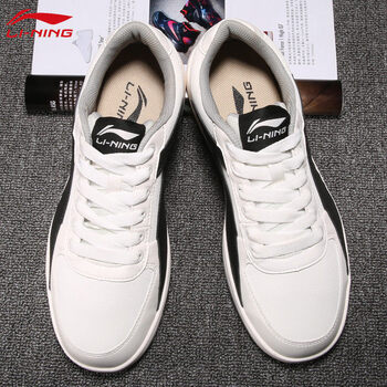 李寧（LI-NING）板鞋ALCJ131-4白黑 
