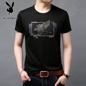 花花公子（PLAYBOY PHYSICAL） 短袖 男士T恤 1576DXTX5755黑色 