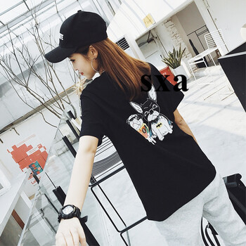 SXA 立體剪裁，印花 短袖 T恤 女 圓領