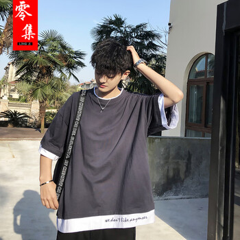 零集（LINGJI） 短袖 男士T恤 灰色 