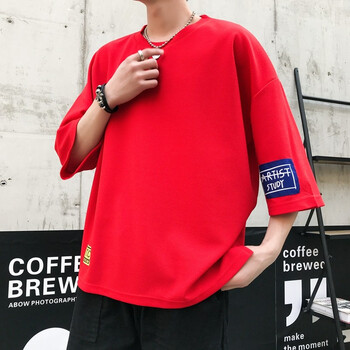 尊首（ZUNSHOU） 七分袖 男士T恤 T52紅色 