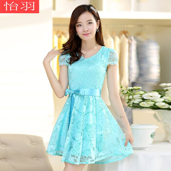 怡羽 碎花 透視，紗網(wǎng)，蕾絲 連衣裙